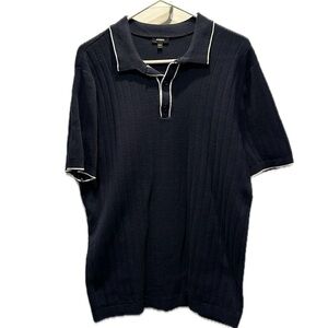 Express Men Navy Blue Sweater Polo Size:L